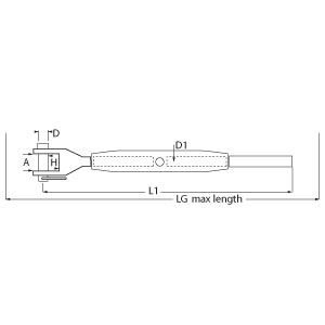 6mm M12 S/Steel Machined Fork Swage Rigging Screw