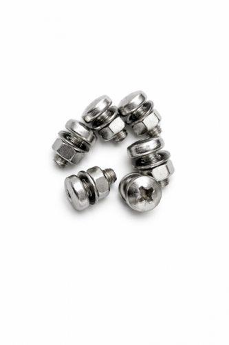  Stainless Steel - A4 - M5 - 15mm Machine Screws With Nuts & Washers - Pozi Pan Head.