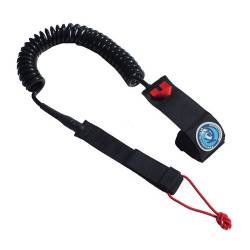 Kai 10 foot 8mm Pro Black Coiled SUP Ankle Leash