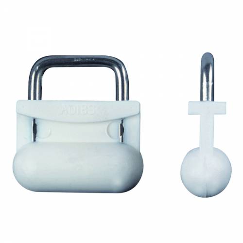 Bainbridge A017S - Sail Slide Plastic White With Stainless Steel Bail Slug 8mm Dia